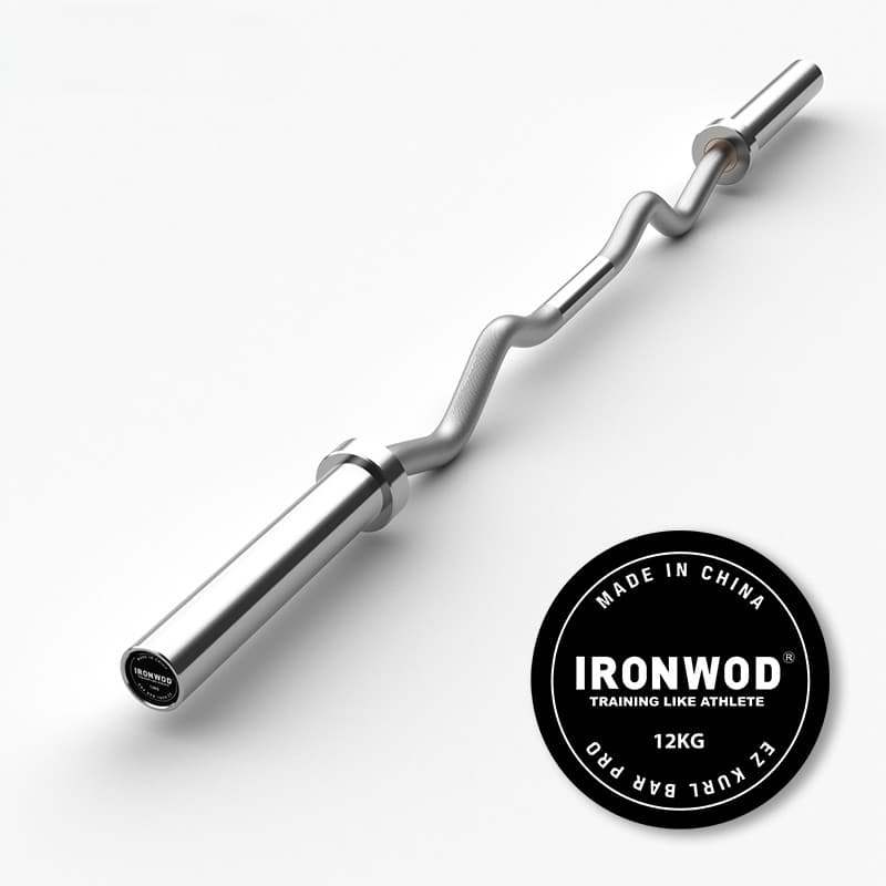 IRONWOD EZ Curl Bar PRO 1.4m Silver